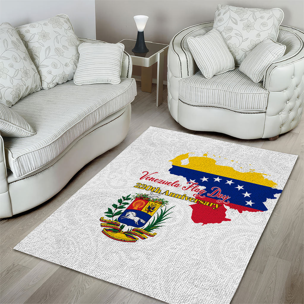 Venezuela Flag Day 220th Anniversary Area Rug Patriotic Map Coat Of Arms Subtle
