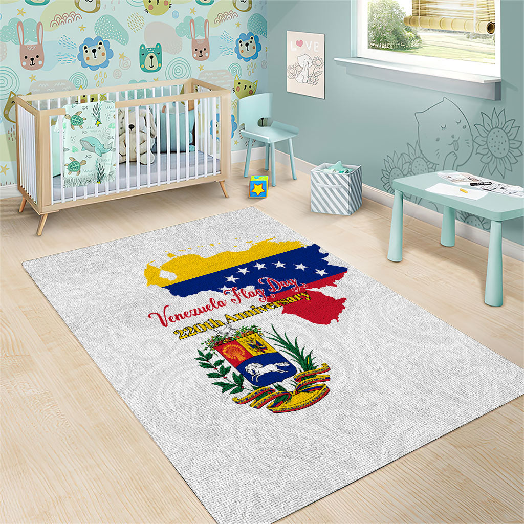 Venezuela Flag Day 220th Anniversary Area Rug Patriotic Map Coat Of Arms Subtle