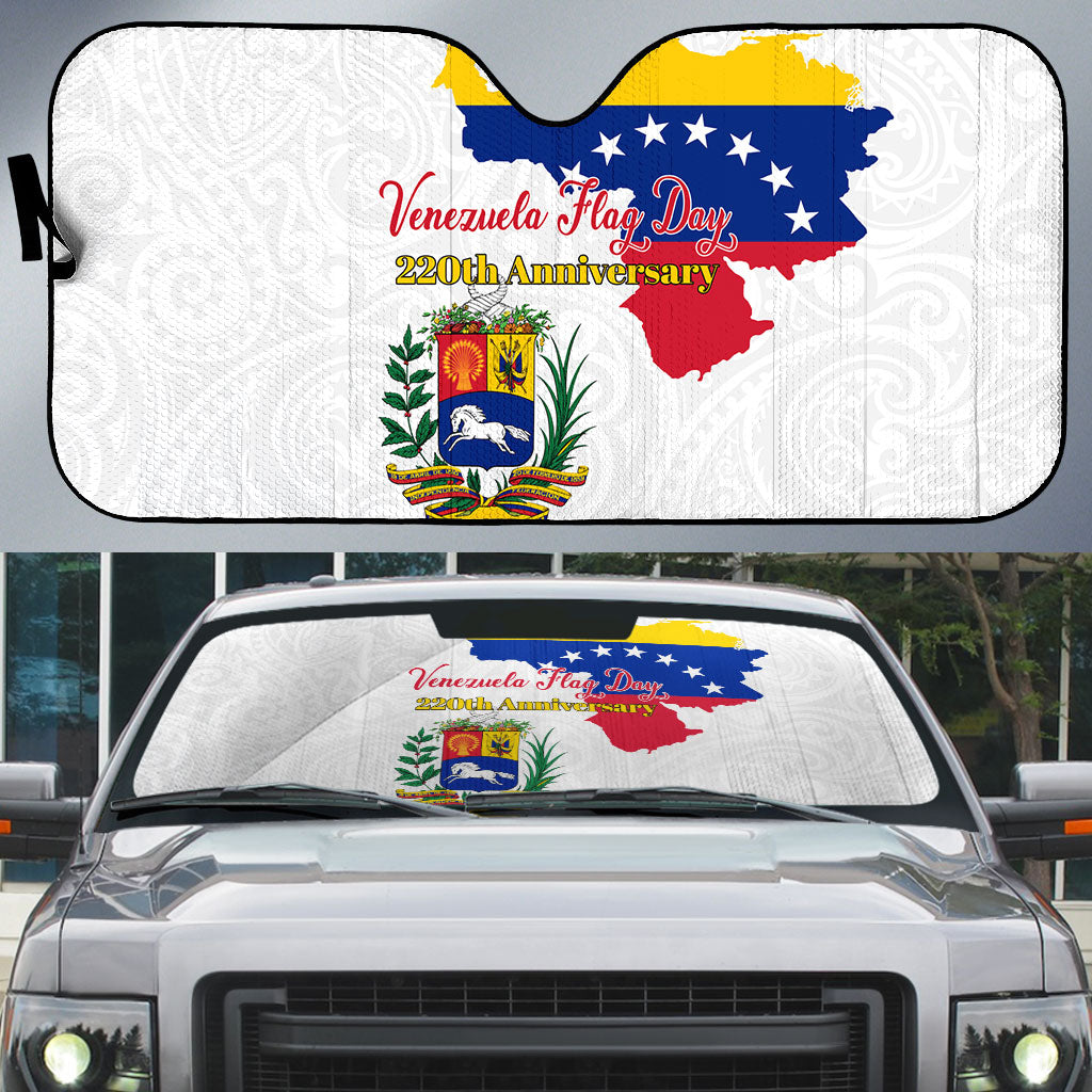Venezuela Flag Day 220th Anniversary Auto Sun Shade Patriotic Map Coat Of Arms Subtle