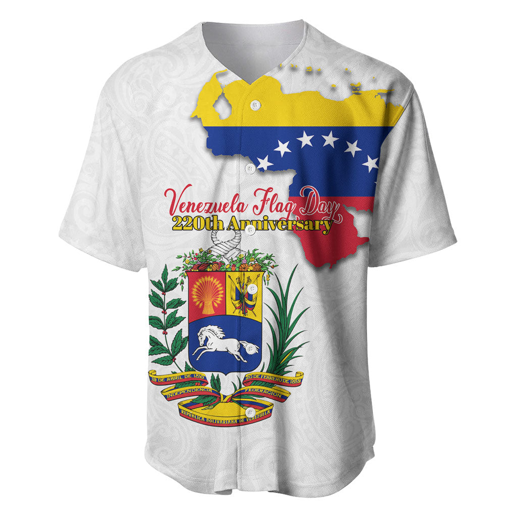 Venezuela Flag Day 220th Anniversary Baseball Jersey Patriotic Map Coat Of Arms Subtle