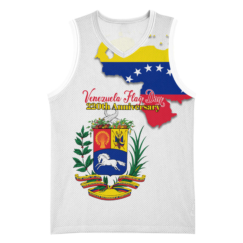 Venezuela Flag Day 220th Anniversary Basketball Jersey Patriotic Map Coat Of Arms Subtle