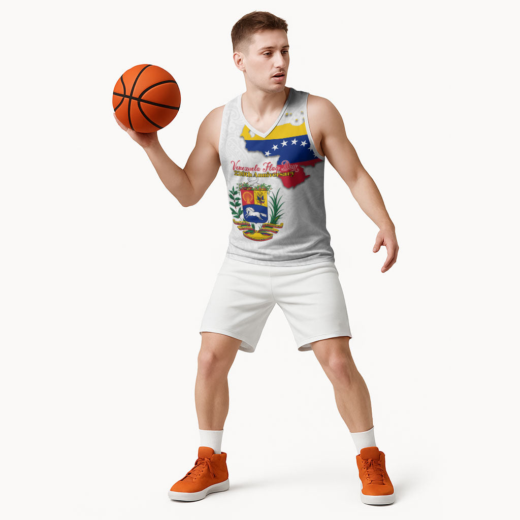 Venezuela Flag Day 220th Anniversary Basketball Jersey Patriotic Map Coat Of Arms Subtle
