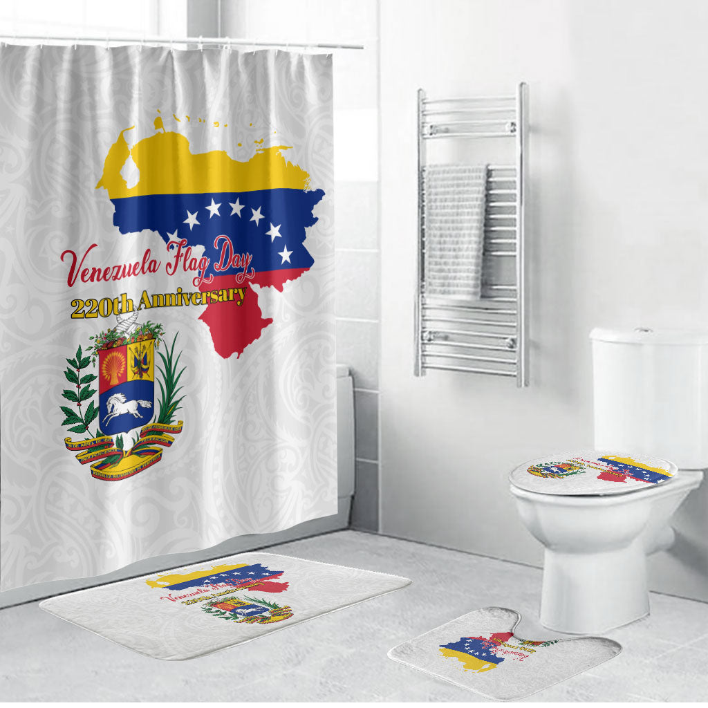 Venezuela Flag Day 220th Anniversary Bathroom Set Patriotic Map Coat Of Arms Subtle