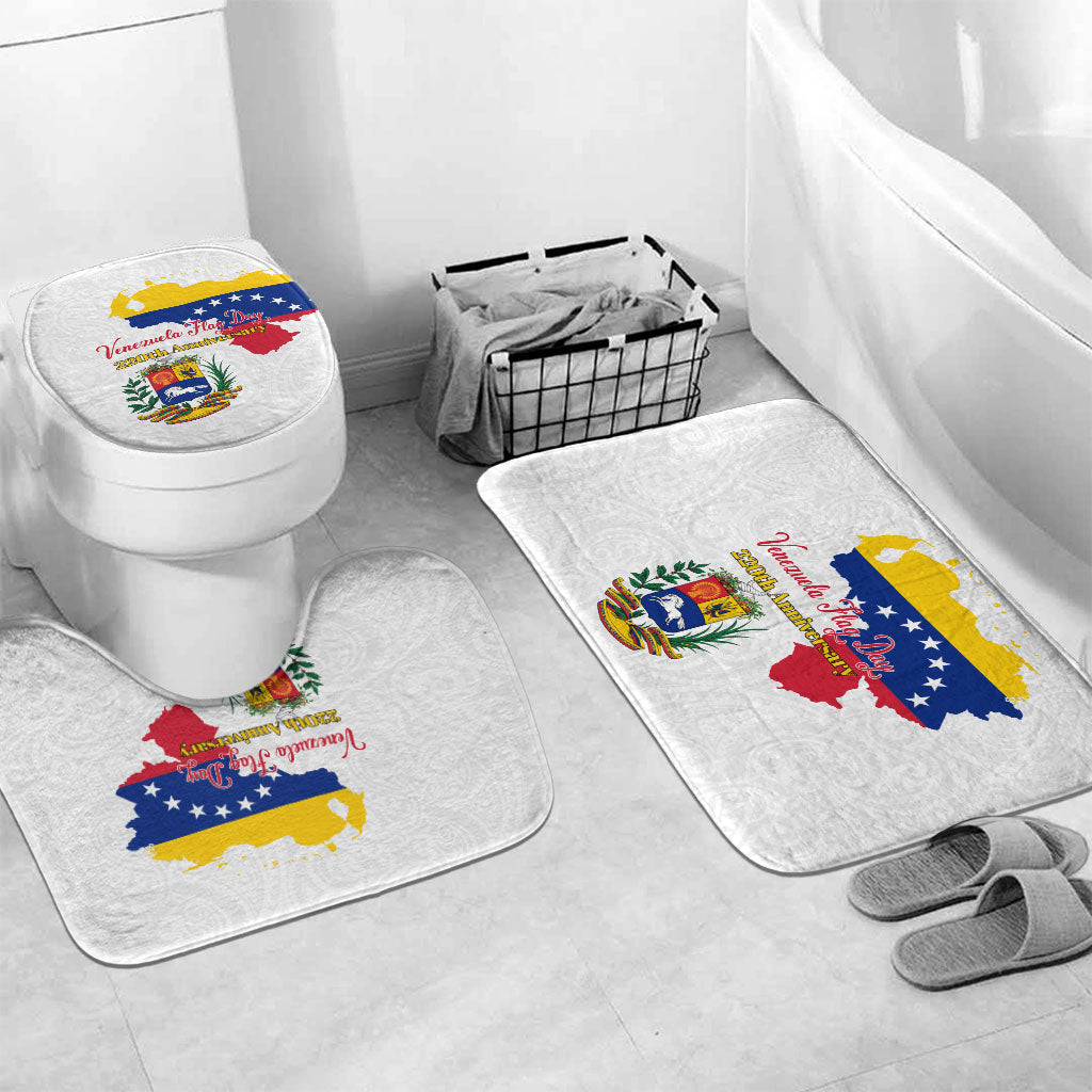 Venezuela Flag Day 220th Anniversary Bathroom Set Patriotic Map Coat Of Arms Subtle