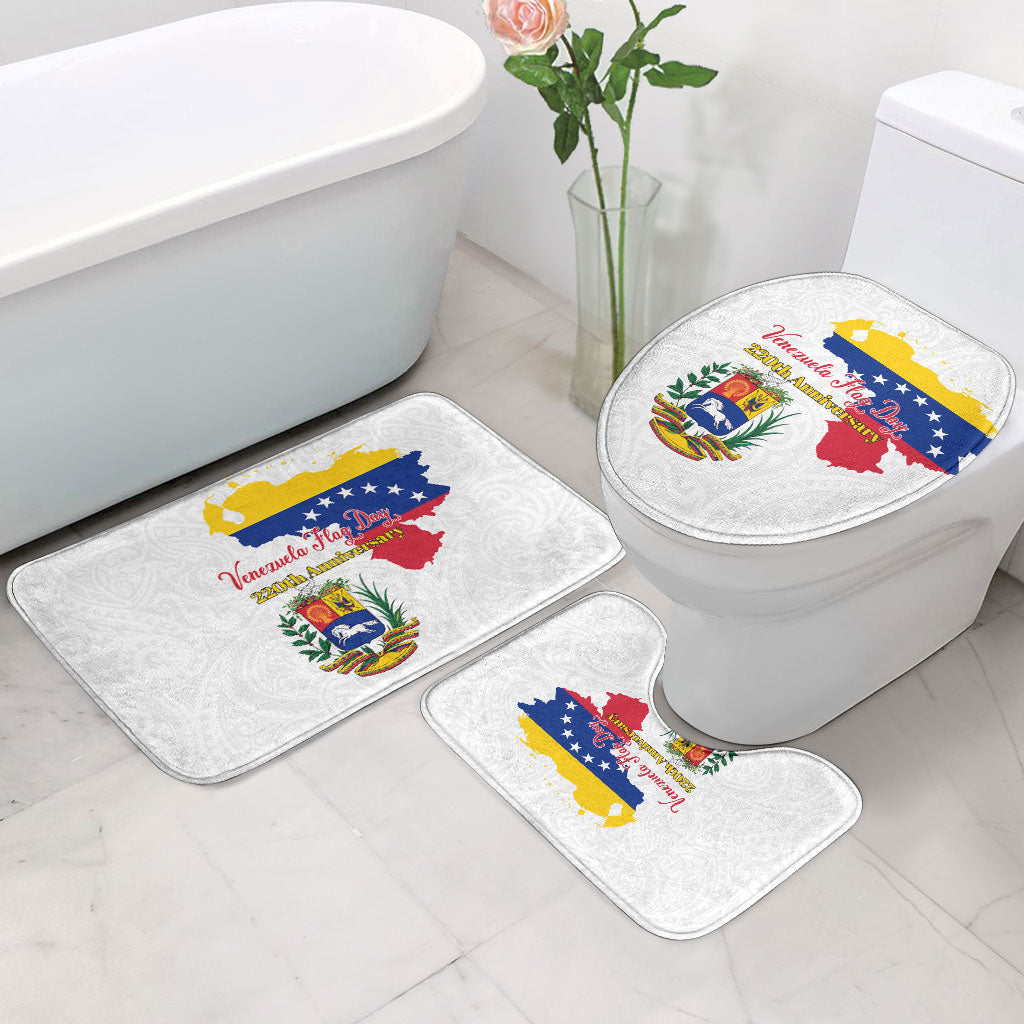 Venezuela Flag Day 220th Anniversary Bathroom Set Patriotic Map Coat Of Arms Subtle