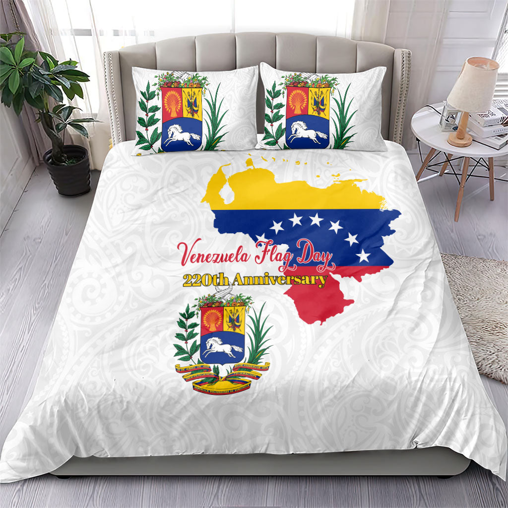 Venezuela Flag Day 220th Anniversary Bedding Set Patriotic Map Coat Of Arms Subtle