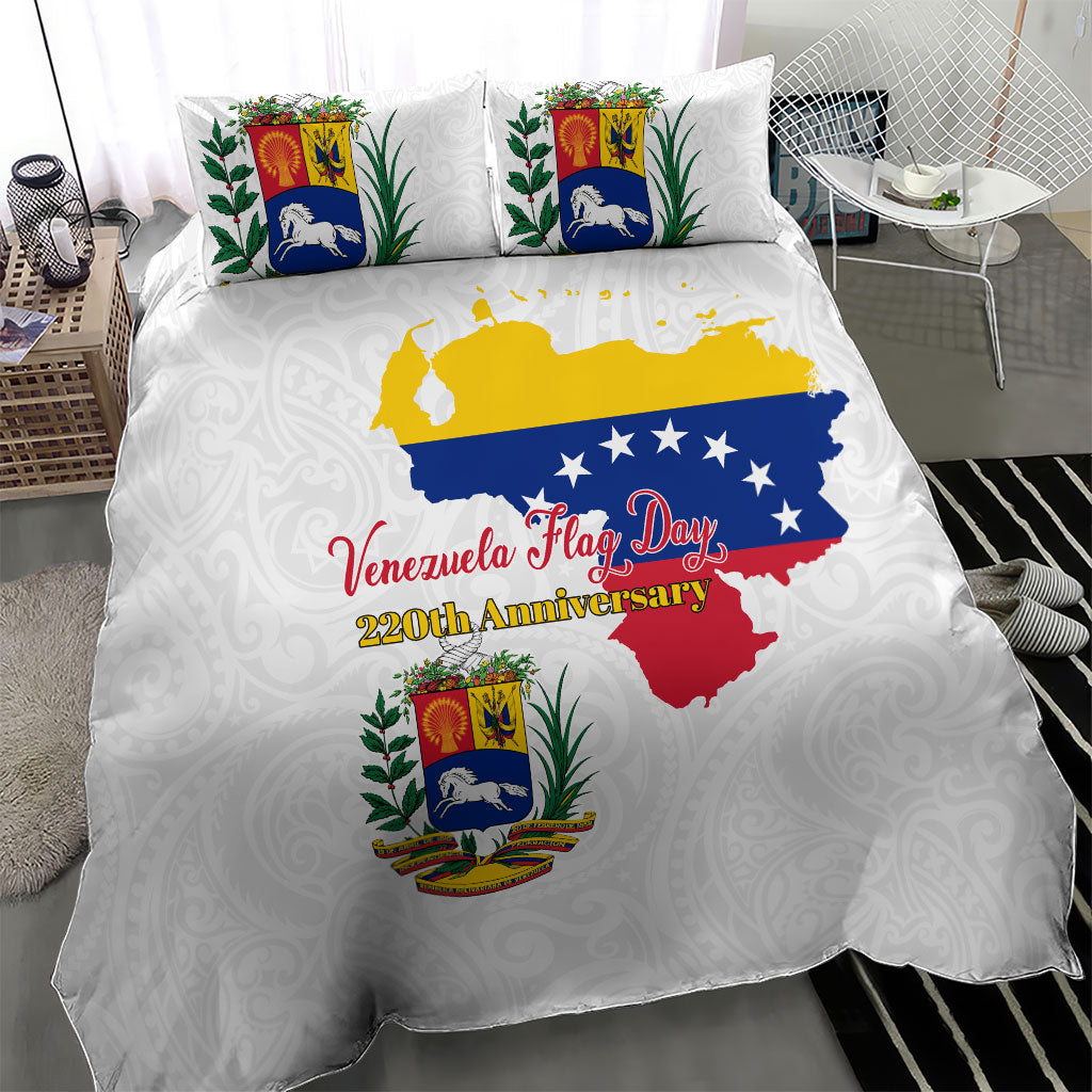 Venezuela Flag Day 220th Anniversary Bedding Set Patriotic Map Coat Of Arms Subtle