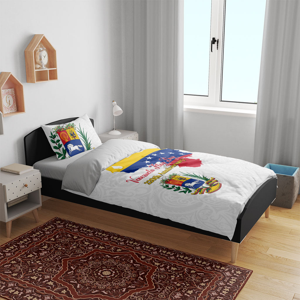 Venezuela Flag Day 220th Anniversary Bedding Set Patriotic Map Coat Of Arms Subtle