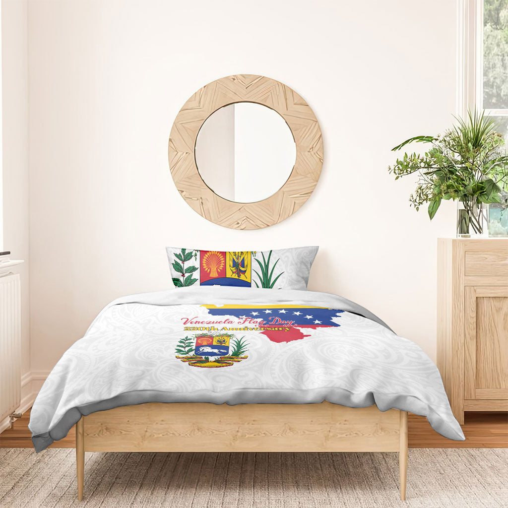 Venezuela Flag Day 220th Anniversary Bedding Set Patriotic Map Coat Of Arms Subtle