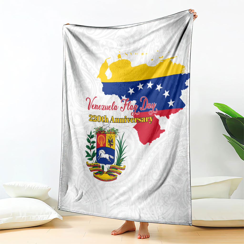 Venezuela Flag Day 220th Anniversary Blanket Patriotic Map Coat Of Arms Subtle