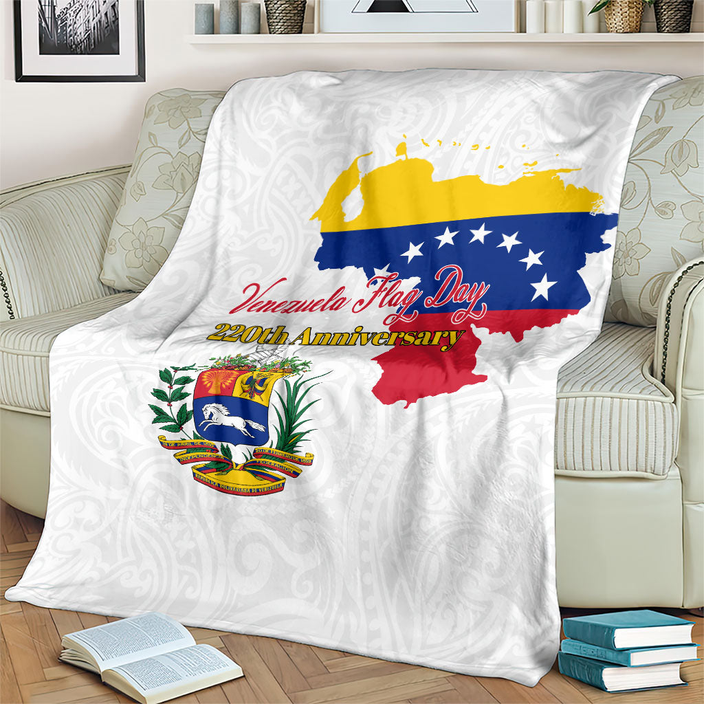 Venezuela Flag Day 220th Anniversary Blanket Patriotic Map Coat Of Arms Subtle
