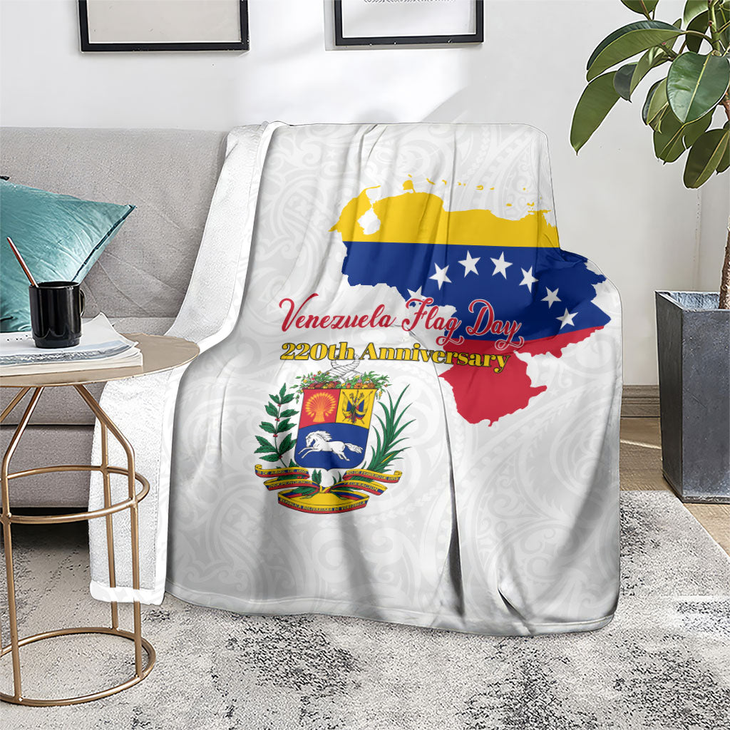 Venezuela Flag Day 220th Anniversary Blanket Patriotic Map Coat Of Arms Subtle