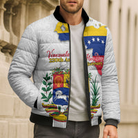Venezuela Flag Day 220th Anniversary Bomber Puffer Jacket Patriotic Map Coat Of Arms Subtle