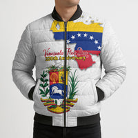 Venezuela Flag Day 220th Anniversary Bomber Puffer Jacket Patriotic Map Coat Of Arms Subtle
