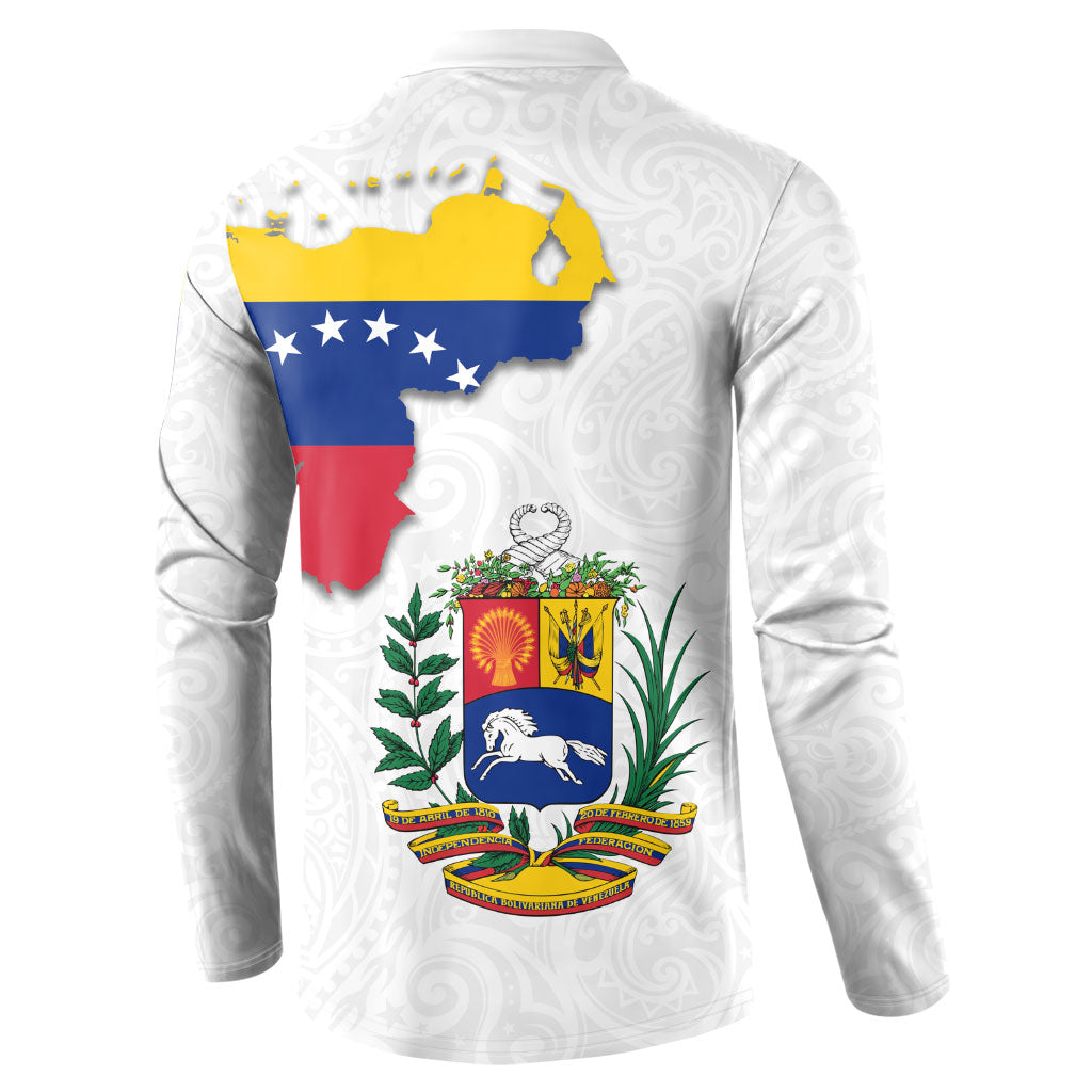 Venezuela Flag Day 220th Anniversary Button Sweatshirt Patriotic Map Coat Of Arms Subtle