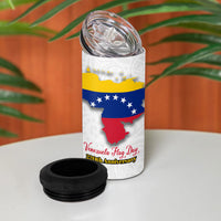 Venezuela Flag Day 220th Anniversary 4 in 1 Can Cooler Tumbler Patriotic Map Coat Of Arms Subtle