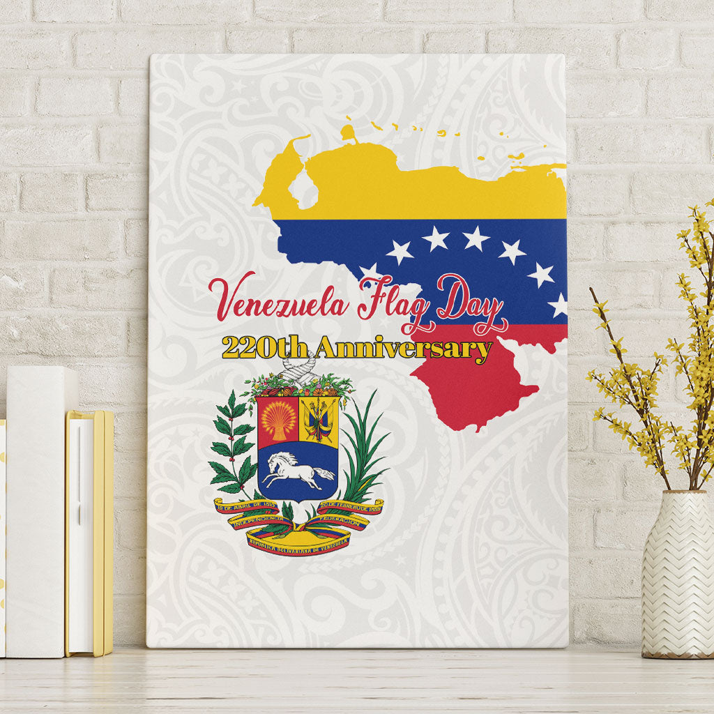 Venezuela Flag Day 220th Anniversary Canvas Wall Art Patriotic Map Coat Of Arms Subtle