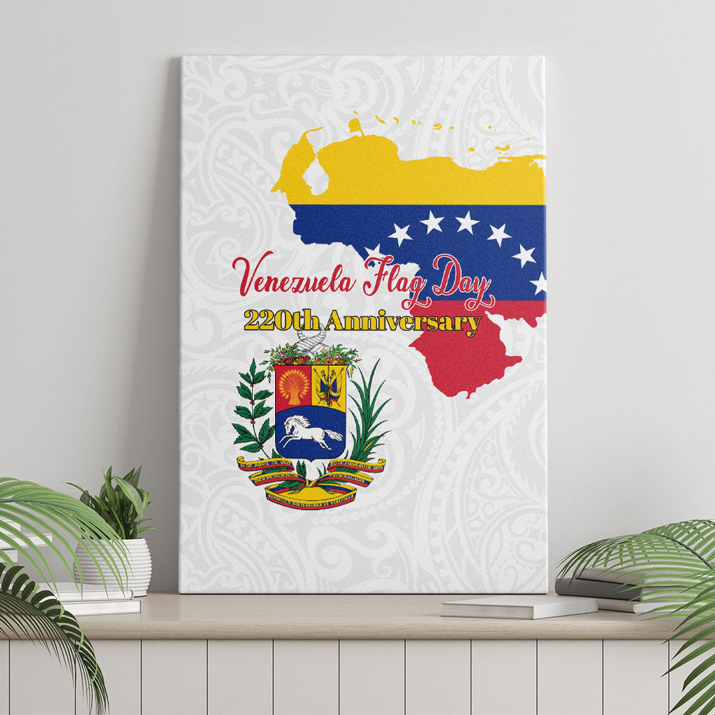 Venezuela Flag Day 220th Anniversary Canvas Wall Art Patriotic Map Coat Of Arms Subtle