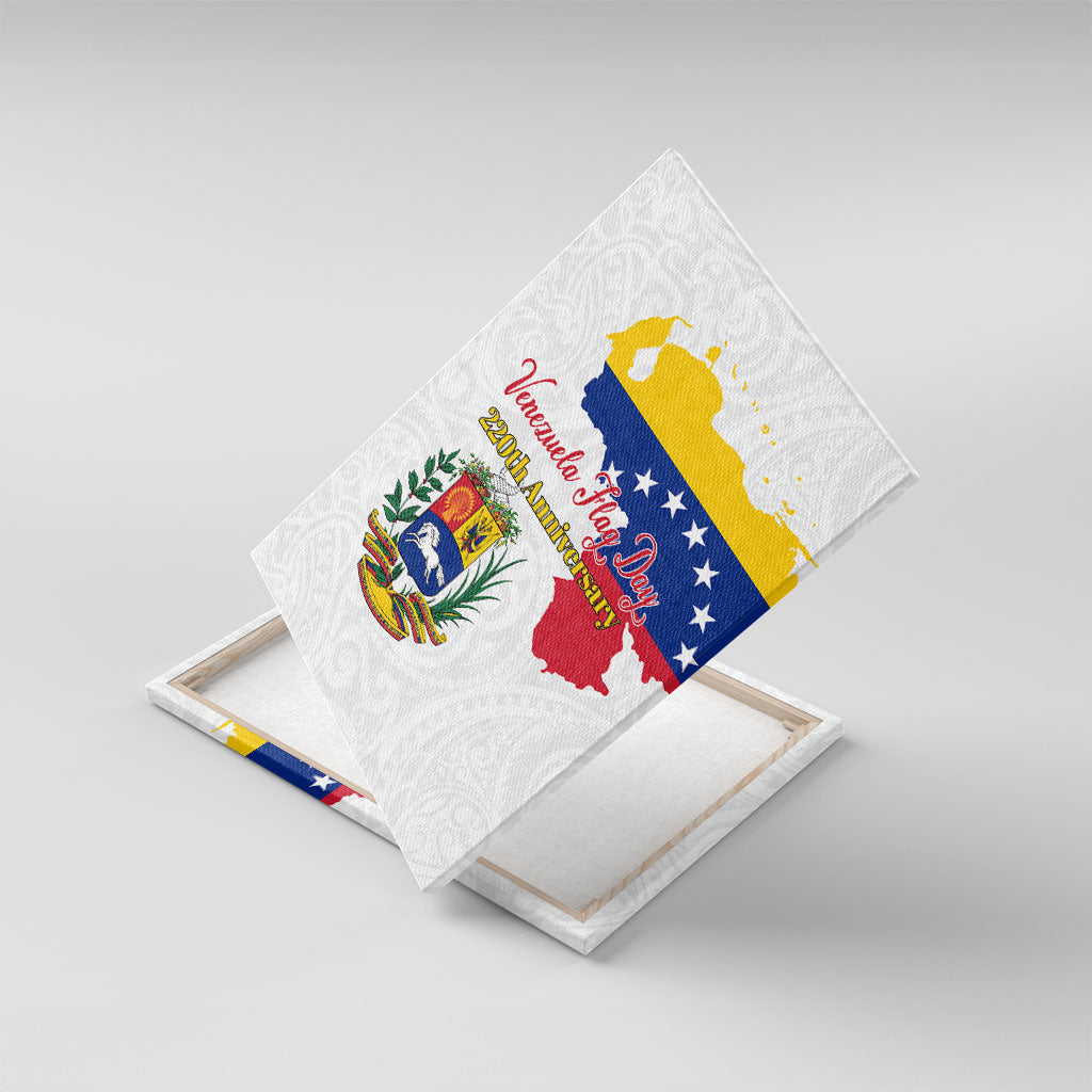 Venezuela Flag Day 220th Anniversary Canvas Wall Art Patriotic Map Coat Of Arms Subtle