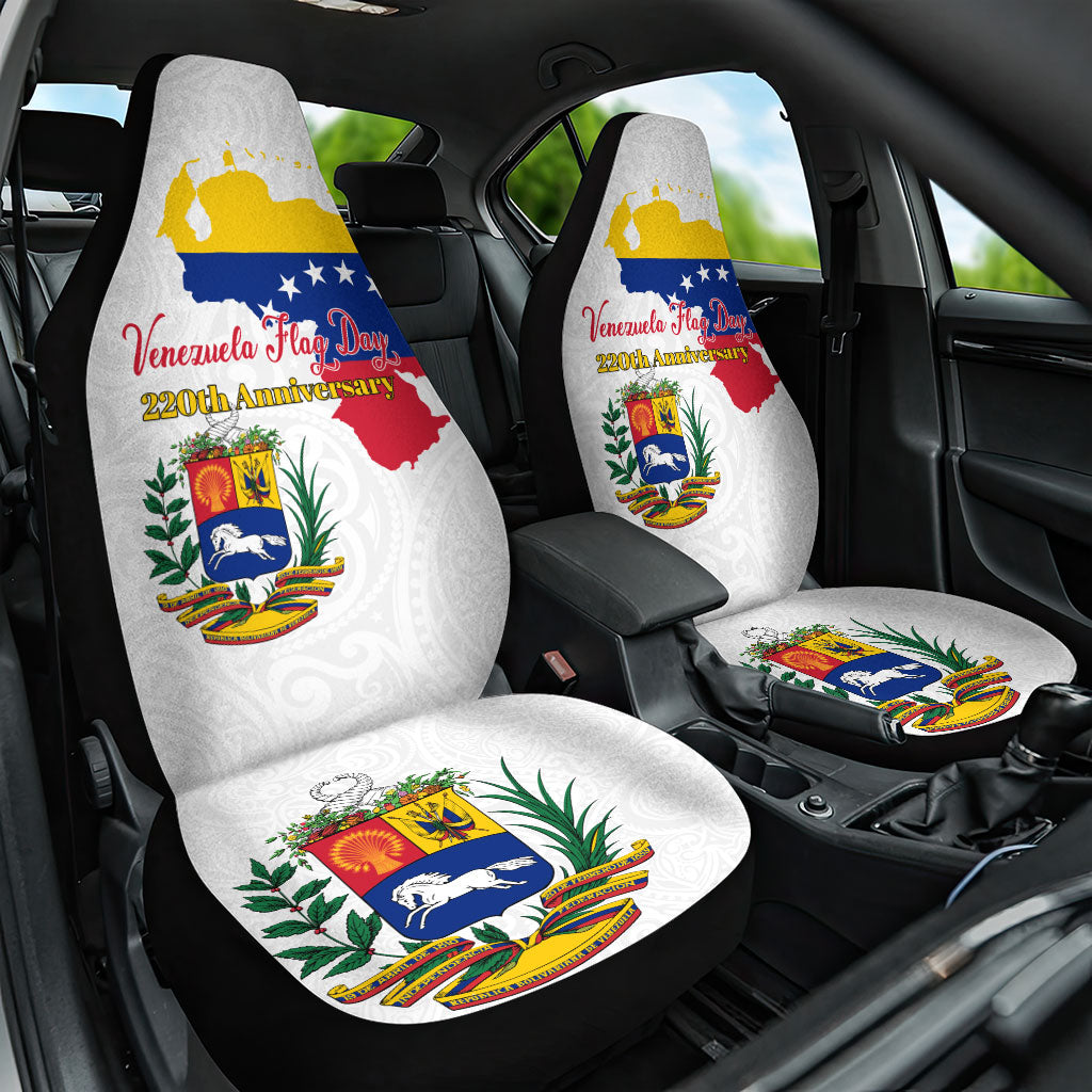 Venezuela Flag Day 220th Anniversary Car Seat Cover Patriotic Map Coat Of Arms Subtle
