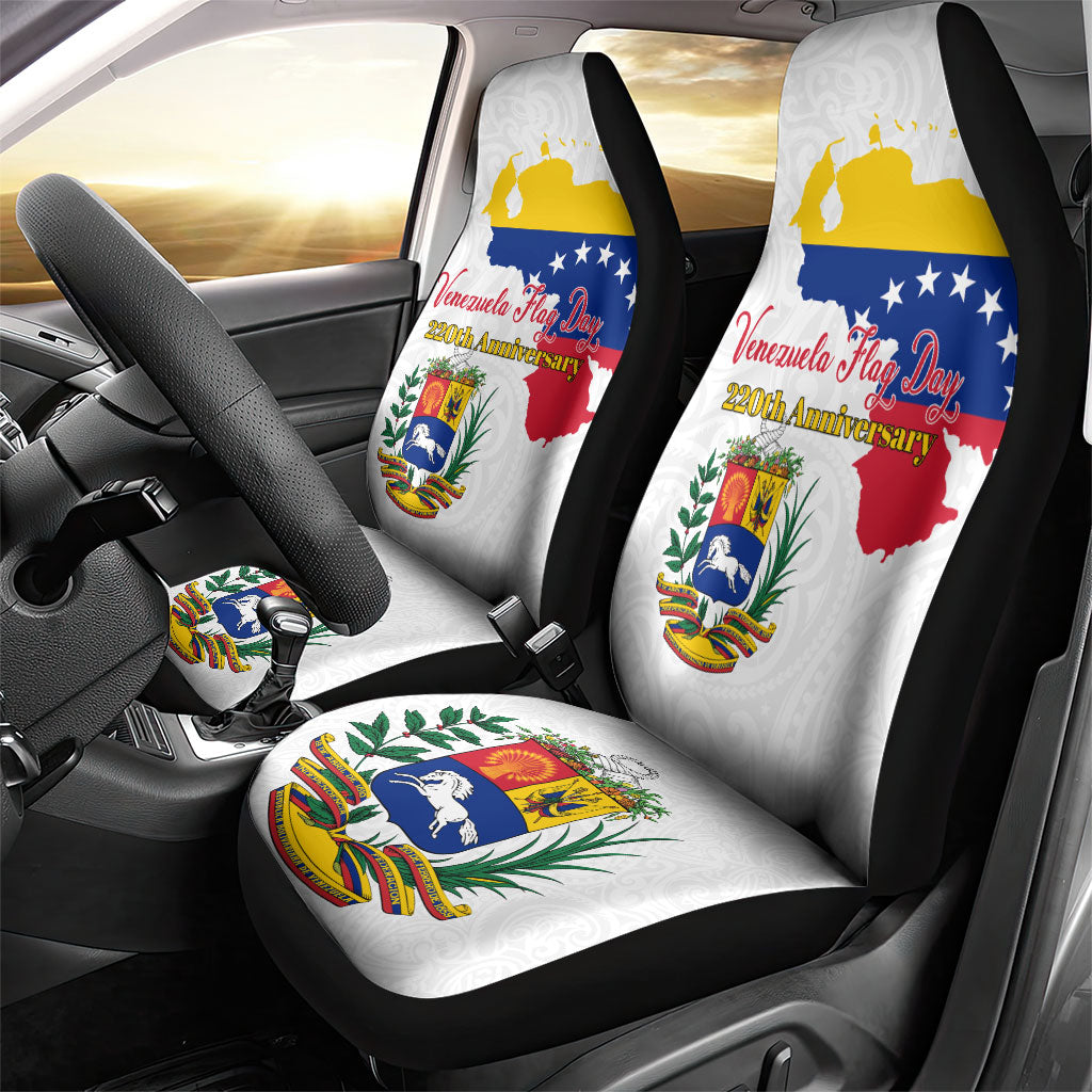 Venezuela Flag Day 220th Anniversary Car Seat Cover Patriotic Map Coat Of Arms Subtle