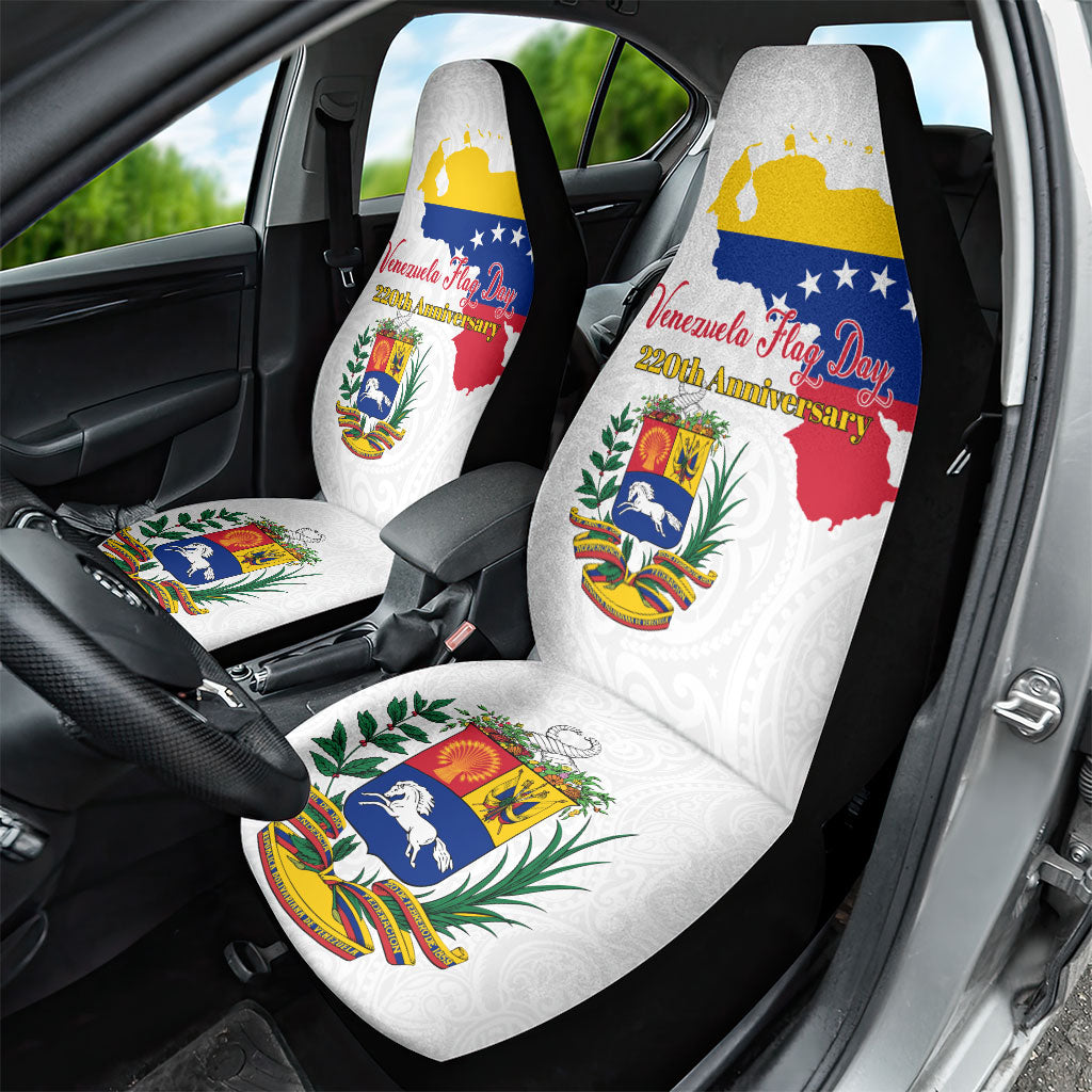 Venezuela Flag Day 220th Anniversary Car Seat Cover Patriotic Map Coat Of Arms Subtle