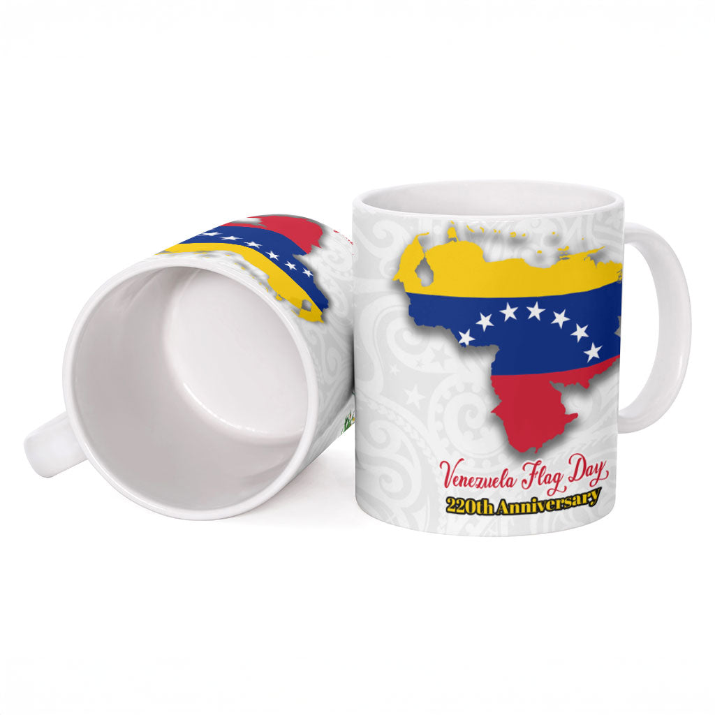 Venezuela Flag Day 220th Anniversary Ceramic Mug Patriotic Map Coat Of Arms Subtle