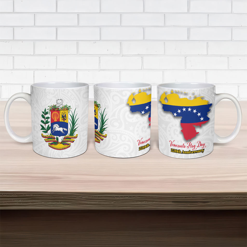 Venezuela Flag Day 220th Anniversary Ceramic Mug Patriotic Map Coat Of Arms Subtle