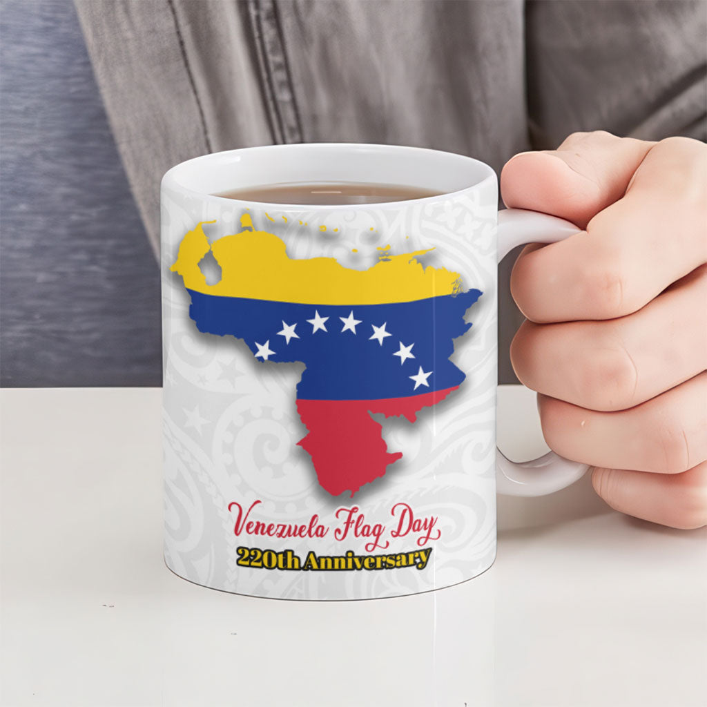 Venezuela Flag Day 220th Anniversary Ceramic Mug Patriotic Map Coat Of Arms Subtle