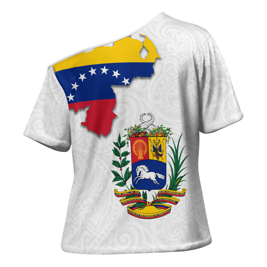 Venezuela Flag Day 220th Anniversary Cross Shoulder Shirt Patriotic Map Coat Of Arms Subtle