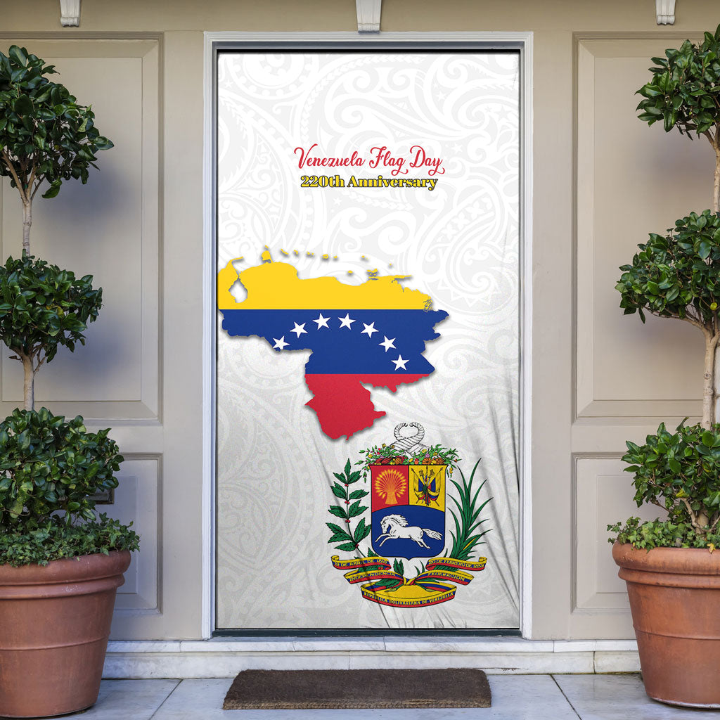 Venezuela Flag Day 220th Anniversary Door Cover Patriotic Map Coat Of Arms Subtle