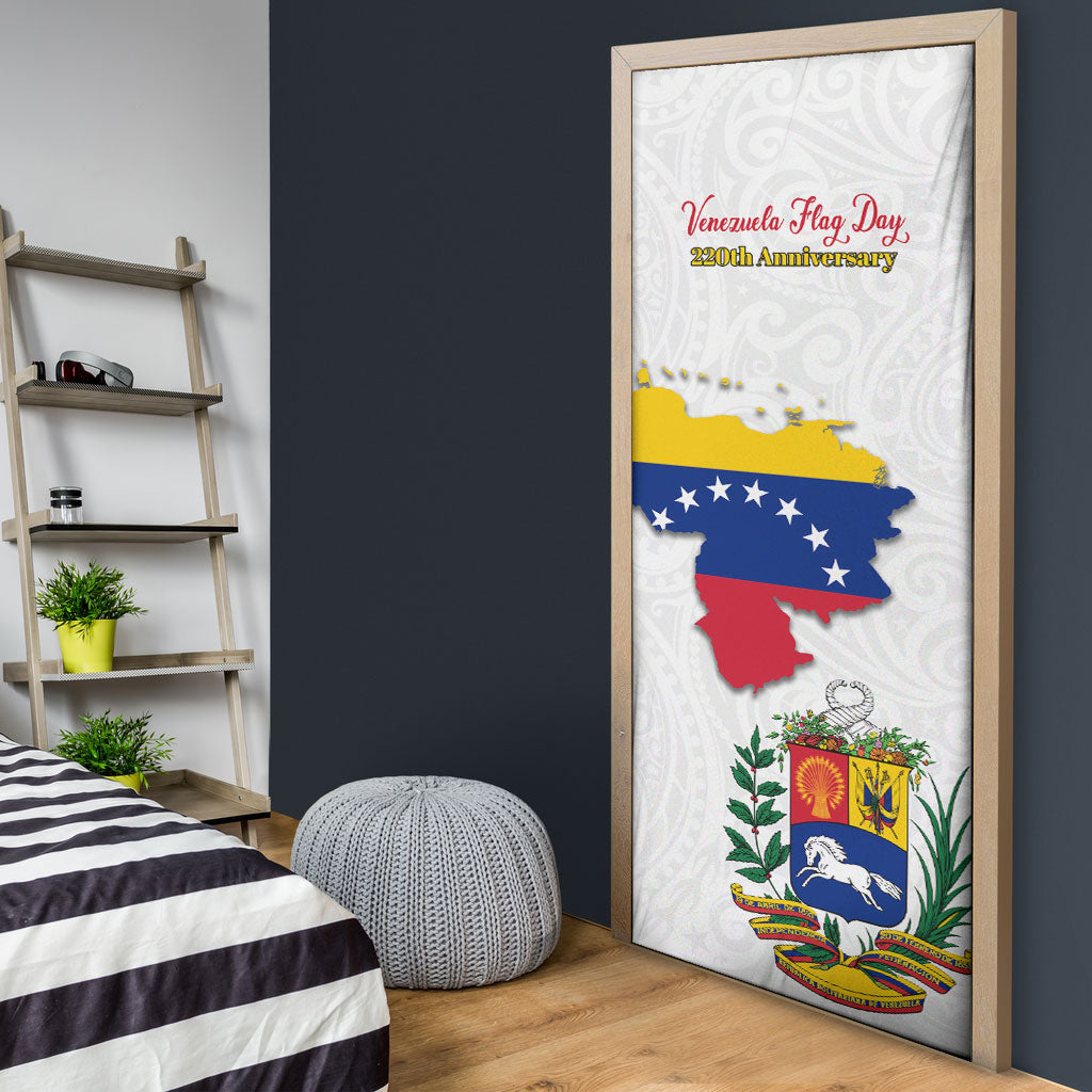 Venezuela Flag Day 220th Anniversary Door Cover Patriotic Map Coat Of Arms Subtle