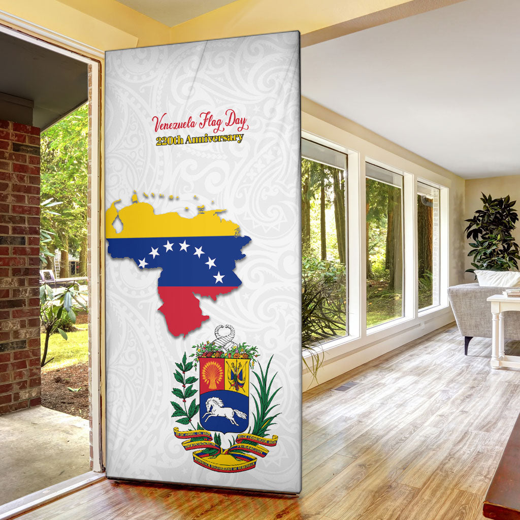 Venezuela Flag Day 220th Anniversary Door Cover Patriotic Map Coat Of Arms Subtle