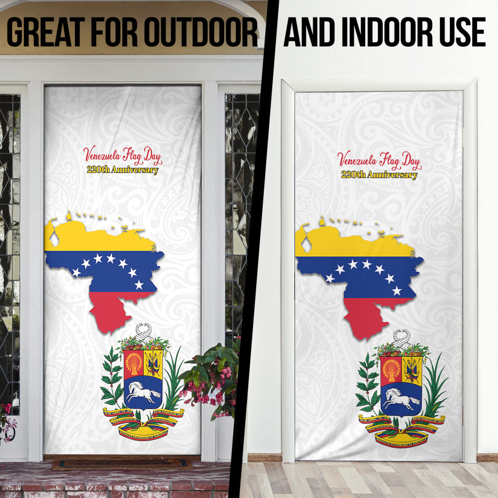 Venezuela Flag Day 220th Anniversary Door Cover Patriotic Map Coat Of Arms Subtle
