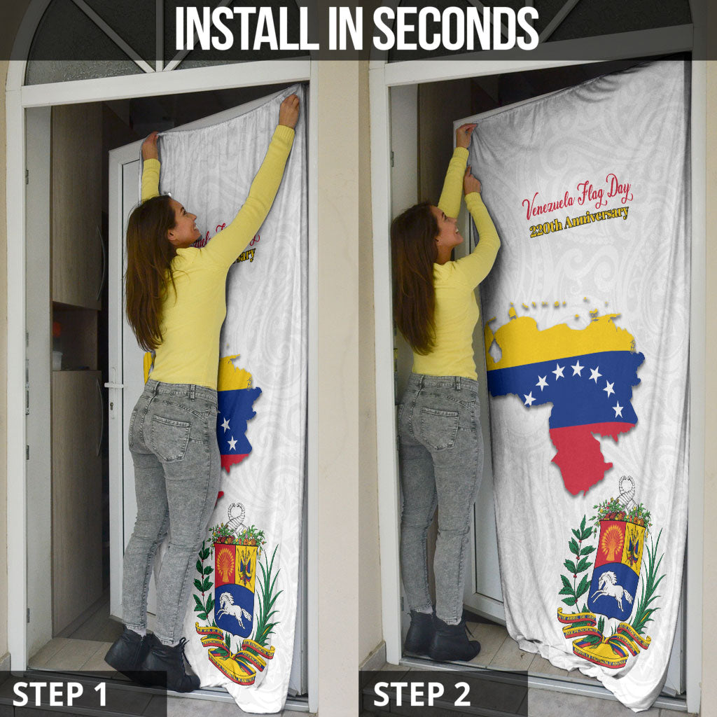 Venezuela Flag Day 220th Anniversary Door Cover Patriotic Map Coat Of Arms Subtle
