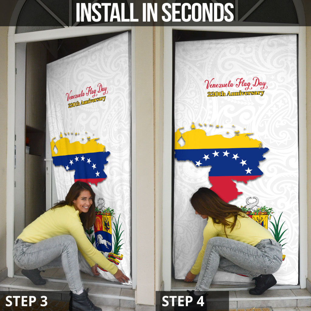 Venezuela Flag Day 220th Anniversary Door Cover Patriotic Map Coat Of Arms Subtle