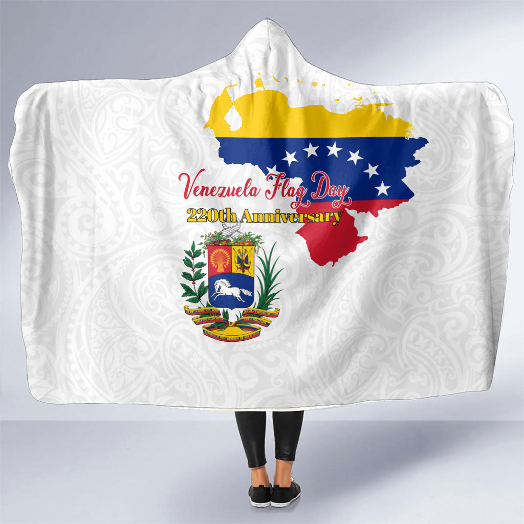Venezuela Flag Day 220th Anniversary Hooded Blanket Patriotic Map Coat Of Arms Subtle