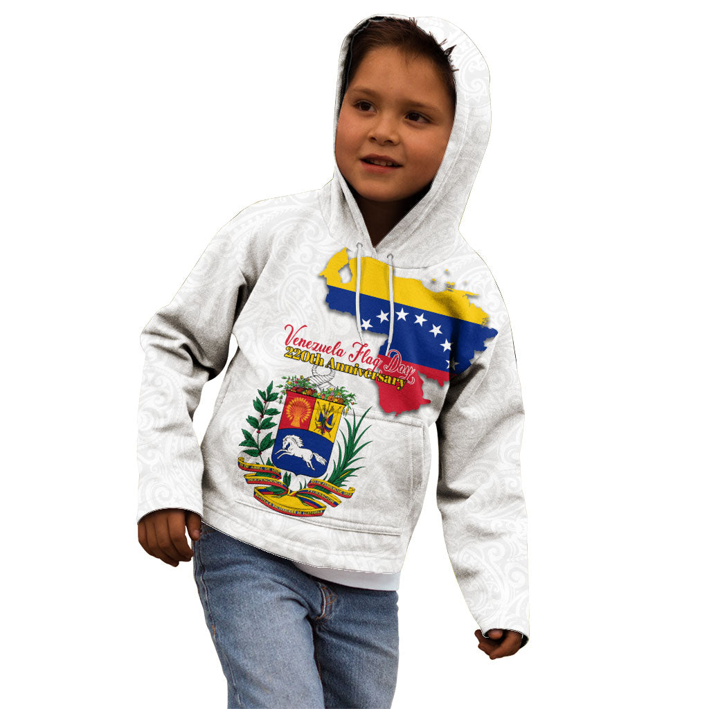 Venezuela Flag Day 220th Anniversary Kid Hoodie Patriotic Map Coat Of Arms Subtle