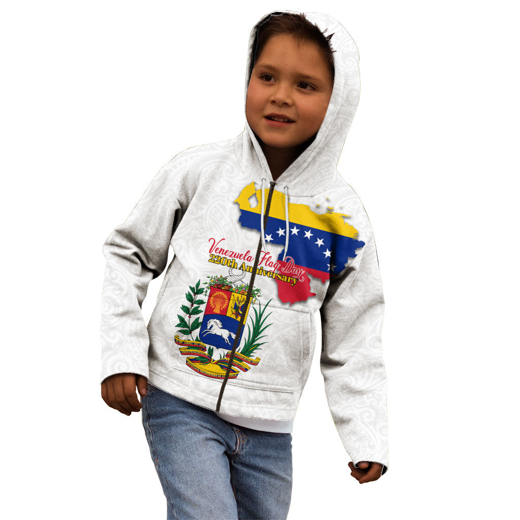 Venezuela Flag Day 220th Anniversary Kid Hoodie Patriotic Map Coat Of Arms Subtle