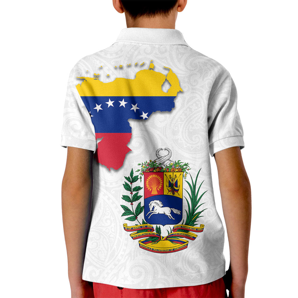 Venezuela Flag Day 220th Anniversary Kid Polo Shirt Patriotic Map Coat Of Arms Subtle