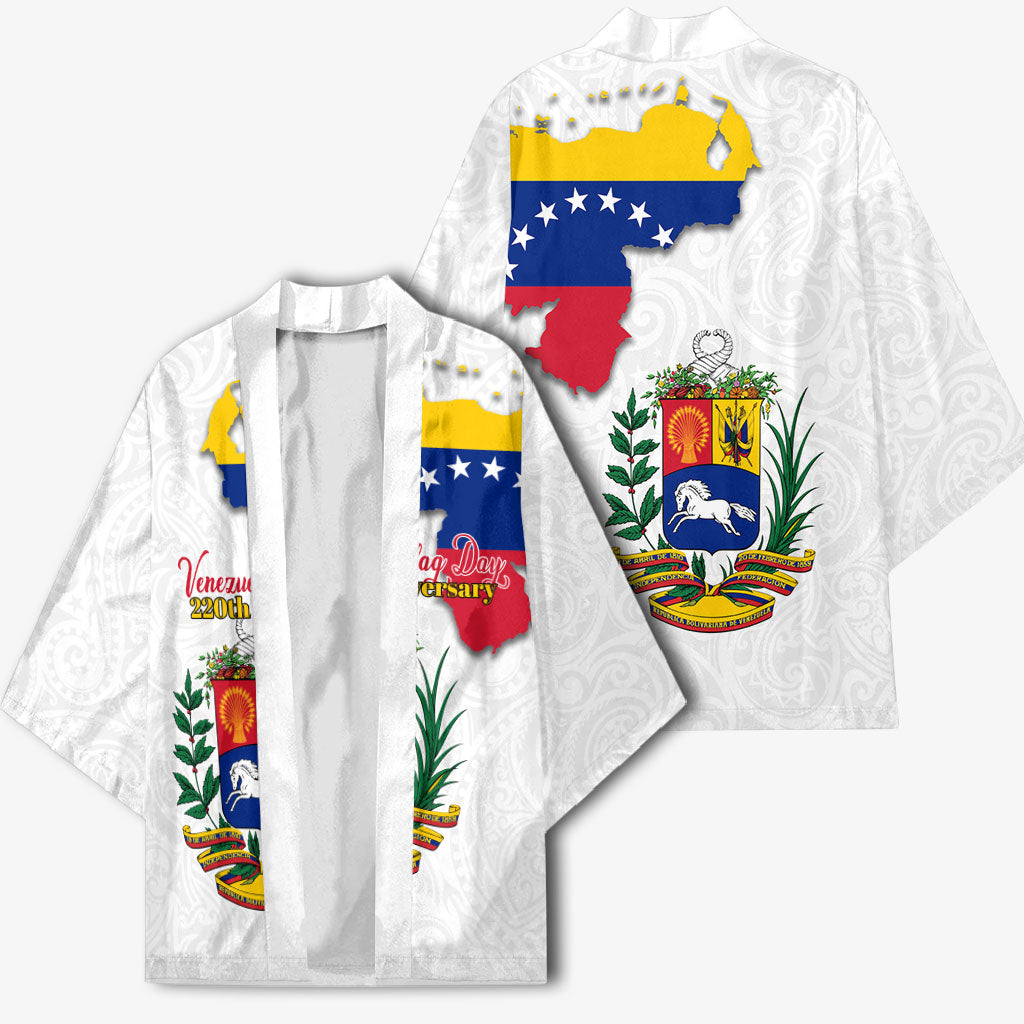 Venezuela Flag Day 220th Anniversary Kimono Patriotic Map Coat Of Arms Subtle