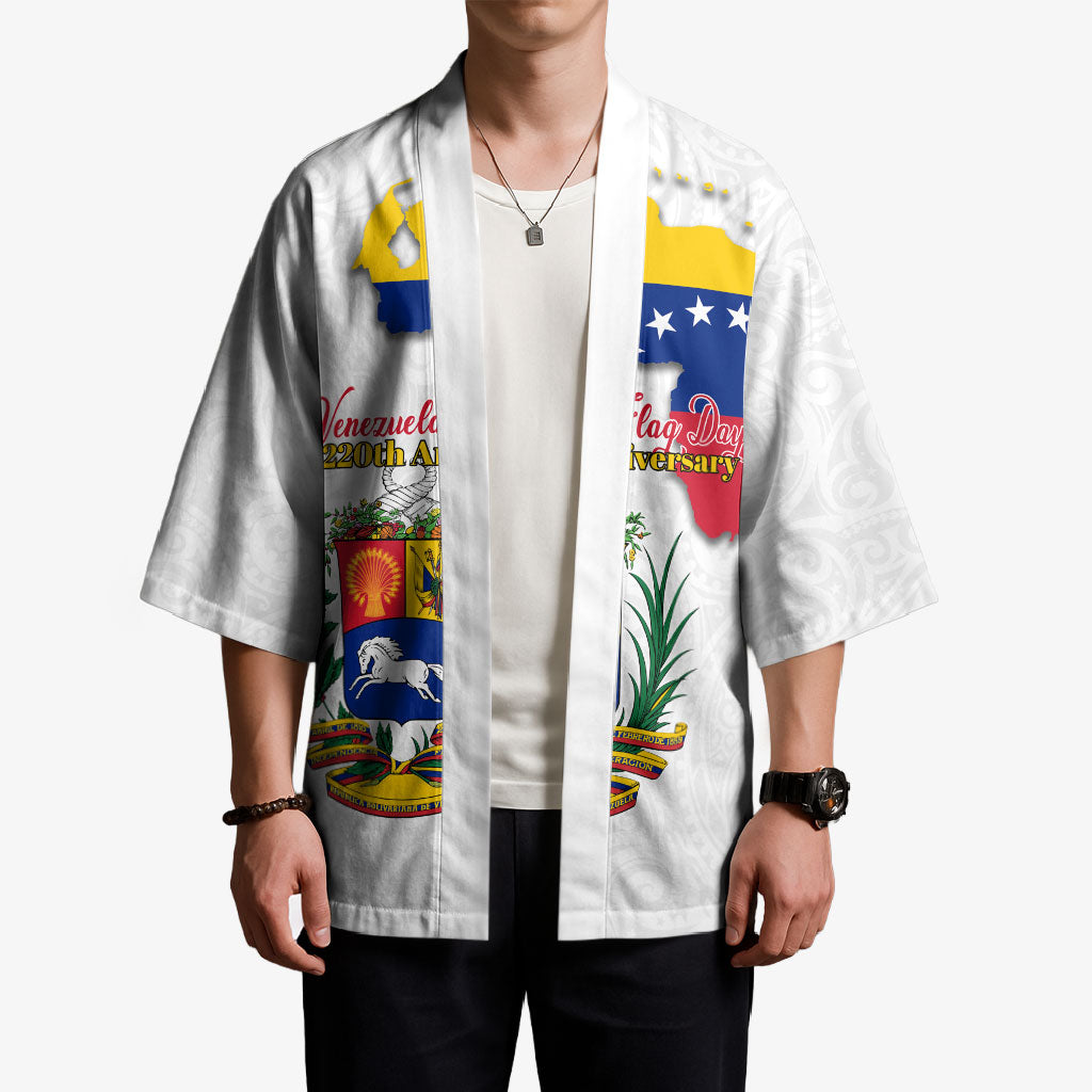 Venezuela Flag Day 220th Anniversary Kimono Patriotic Map Coat Of Arms Subtle