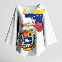 Venezuela Flag Day 220th Anniversary Kimono Sleeve Blouse Patriotic Map Coat Of Arms Subtle