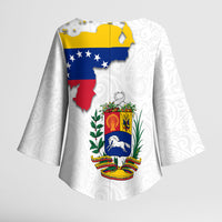 Venezuela Flag Day 220th Anniversary Kimono Sleeve Blouse Patriotic Map Coat Of Arms Subtle