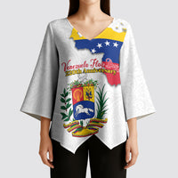 Venezuela Flag Day 220th Anniversary Kimono Sleeve Blouse Patriotic Map Coat Of Arms Subtle