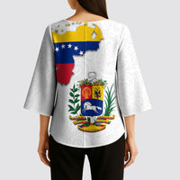 Venezuela Flag Day 220th Anniversary Kimono Sleeve Blouse Patriotic Map Coat Of Arms Subtle
