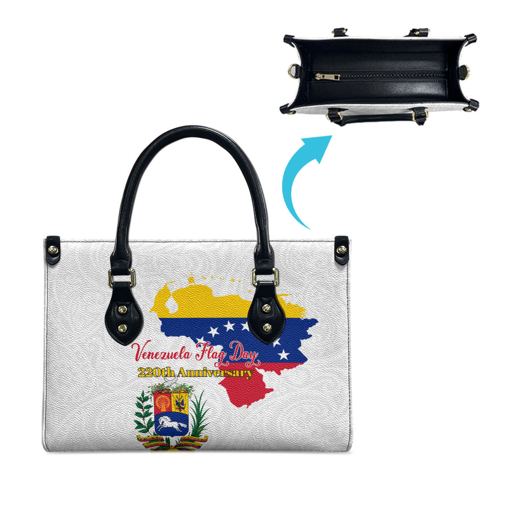 Venezuela Flag Day 220th Anniversary Leather Bag Patriotic Map Coat Of Arms Subtle