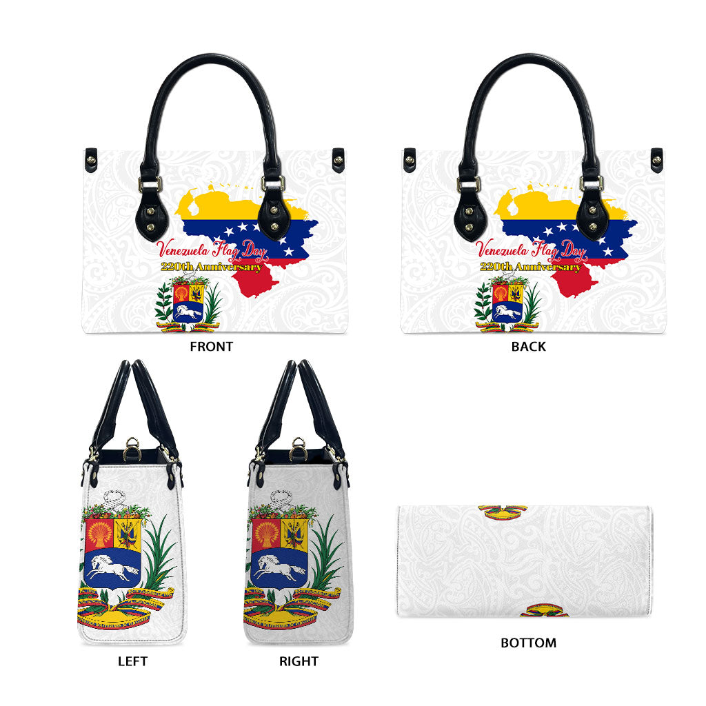 Venezuela Flag Day 220th Anniversary Leather Bag Patriotic Map Coat Of Arms Subtle