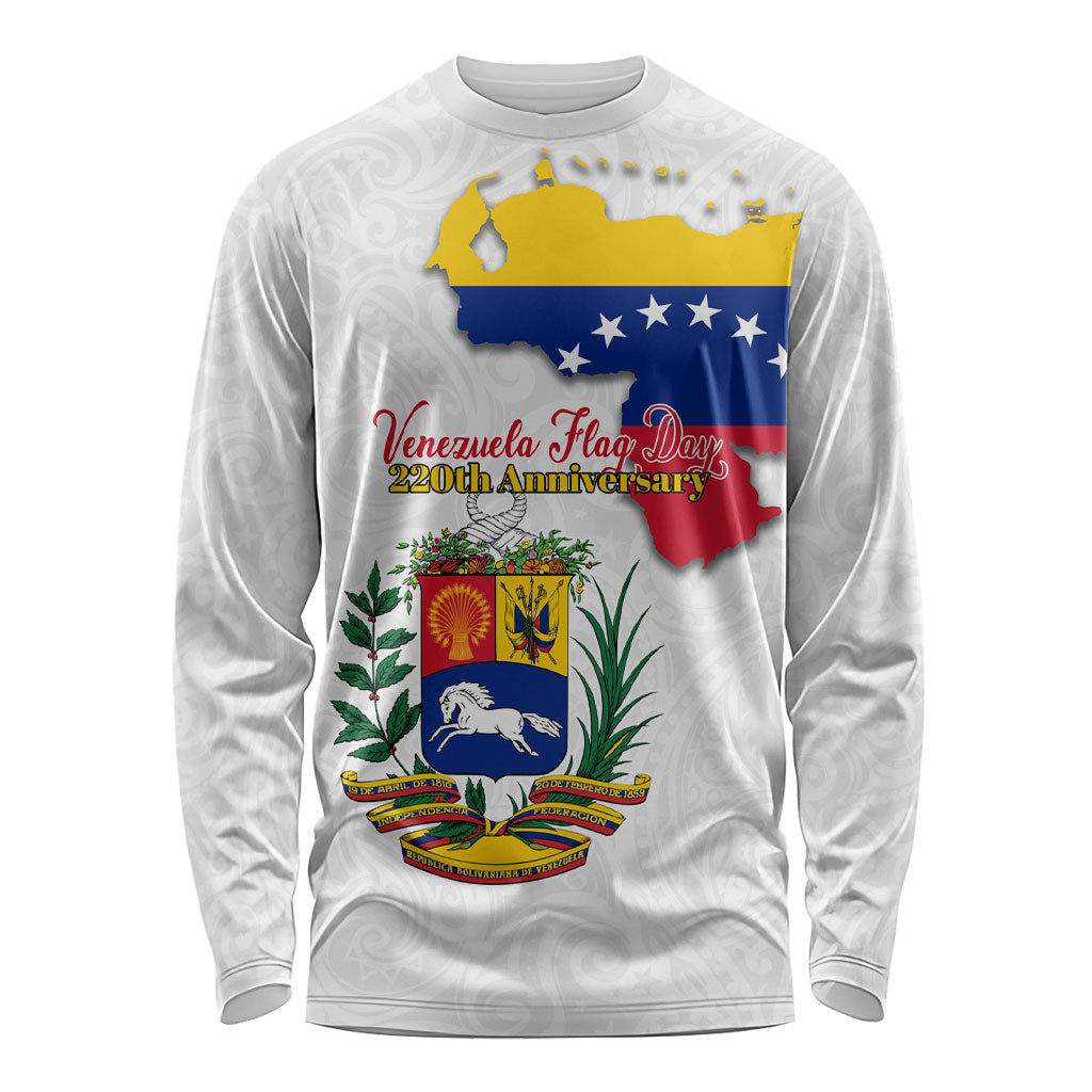 Venezuela Flag Day 220th Anniversary Long Sleeve Shirt Patriotic Map Coat Of Arms Subtle