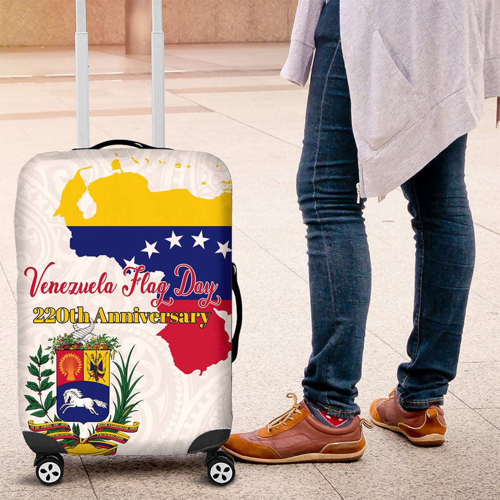 Venezuela Flag Day 220th Anniversary Luggage Cover Patriotic Map Coat Of Arms Subtle